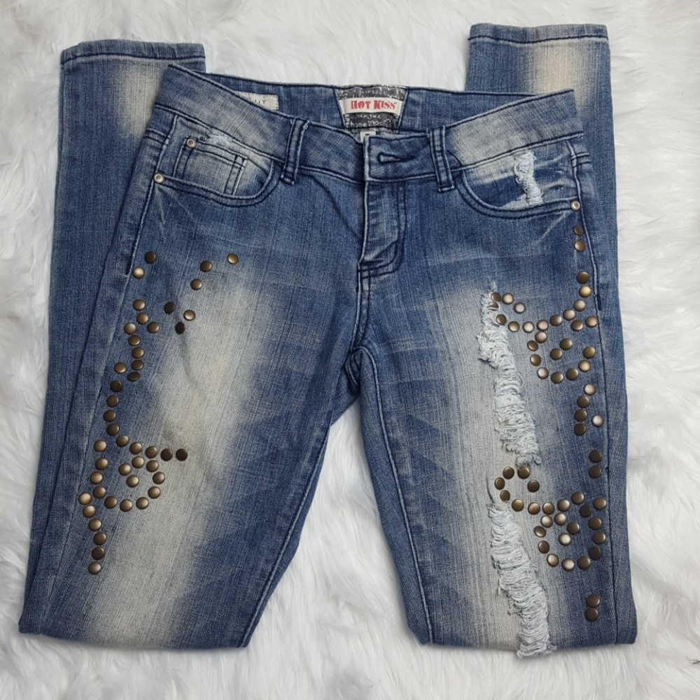 Hot Kiss Embellished Skinny Jeans- Size 5